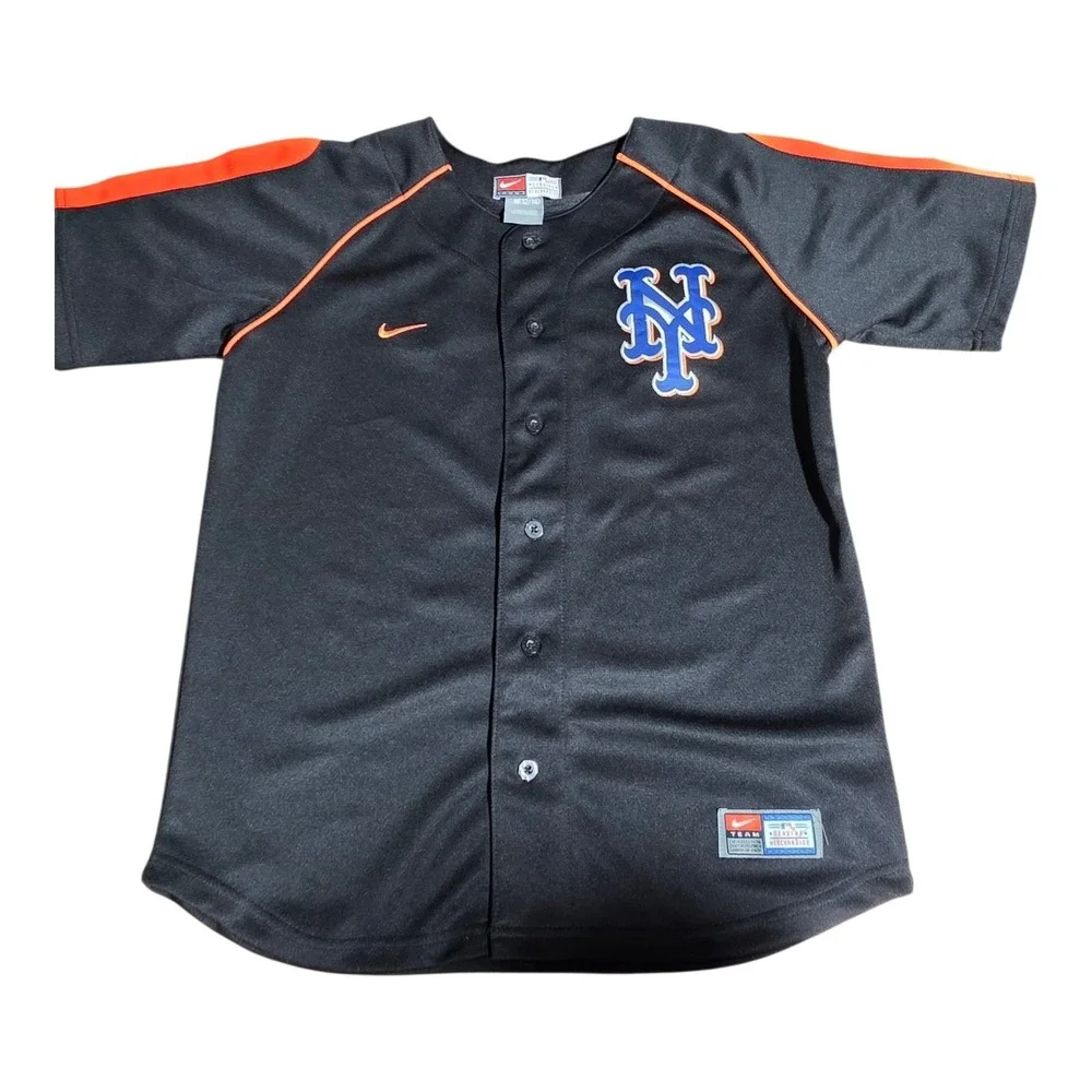 Nike MLB New York Mets Black Alternate Jersey Youth Medium 12/14 Genuine A13